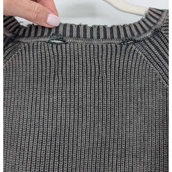 American Eagle Womens Gray Oversized Slouchy Ribbed Knit Crew Neck Sweater XL - Picture 5 of 9